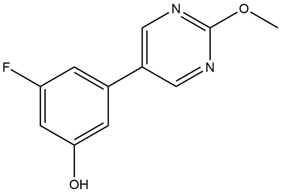 3-Fluoro-5-(2-methoxy-5-pyrimidinyl)phenol Structure