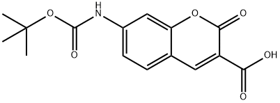 2H-1-Benzopyran-3-carboxylic acid, 7-[[(1,1-dimethylethoxy)carbonyl]amino]-2-oxo-|4-氰基联苯