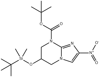 tert-Butyl 6-((tert-butyldimethylsilyl)oxy)-2-nitro-6,7-dihydroimidazo[1,2-a]pyrimidine-8(5H)-carboxylate Struktur