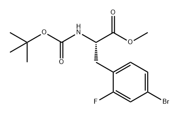 L-Phenylalanine, 4-bromo-N-[(1,1-dimethylethoxy)carbonyl]-2-fluoro-, methyl ester Struktur
