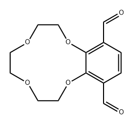 1,4,7,10-Benzotetraoxacyclododecin-11,14-dicarboxaldehyde, 2,3,5,6,8,9-hexahydro- Struktur