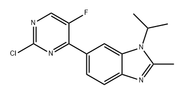 1H-Benzimidazole, 6-(2-chloro-5-fluoro-4-pyrimidinyl)-2-methyl-1-(1-methylethyl)- Structure