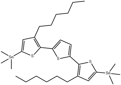 (3,3'-二己基-[2,2':5',2'-三联噻吩]-5,5''-二基)双(三甲基锡烷) 结构式