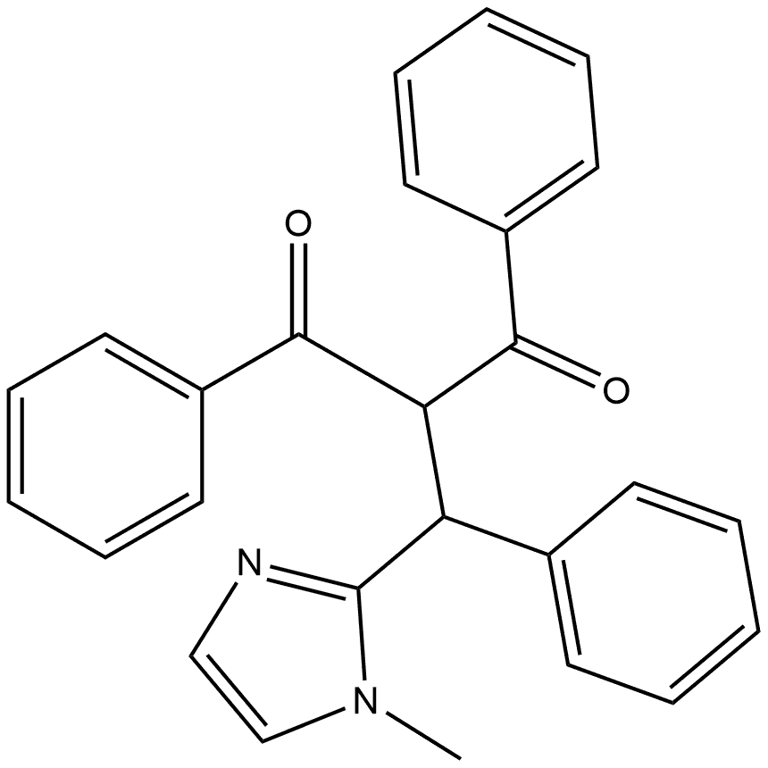 2-[(1-Methyl-1H-imidazol-2-yl)phenylmethyl]-1,3-diphenyl-1,3-propanedione Struktur