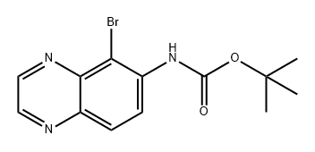 (5-溴喹喔啉-6-基)氨基甲酸叔丁酯, 1873940-01-2, 结构式