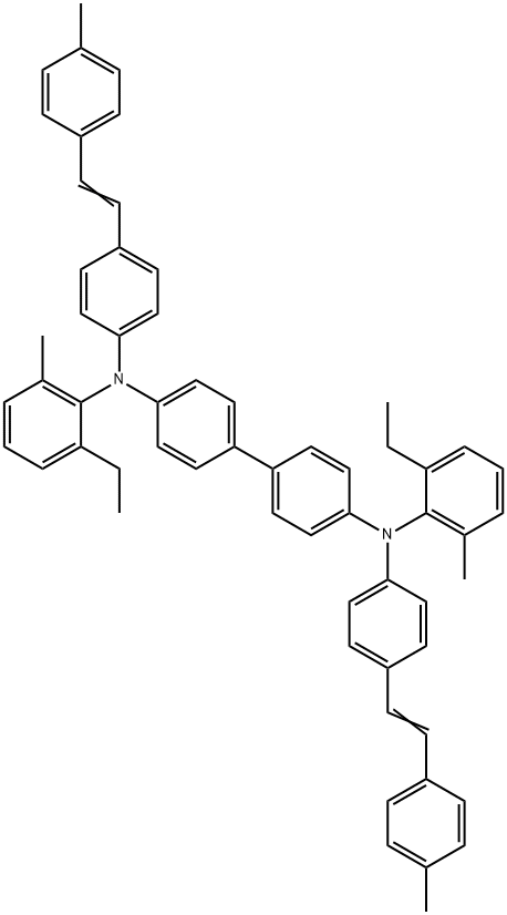 [1,1'-Biphenyl]-4,4'-diamine, N4,N4'-bis(2-ethyl-6-methylphenyl)-N4,N4'-bis[4-[2-(4-methylphenyl)ethenyl]phenyl]-|2-乙基-N-[4-[4-[N-(2-乙基-6-甲基苯基)-4-[(E)-2-(4-甲基苯基)乙烯基]苯胺基]苯基]-6-甲基-N-[4-(E)-2-(4-甲基苯基)乙烯基]苯基]苯胺