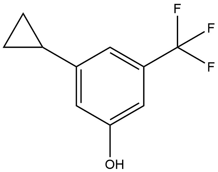 3-Cyclopropyl-5-(trifluoromethyl)phenol 化学構造式