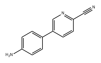 2-Pyridinecarbonitrile, 5-(4-aminophenyl)- Struktur