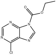 Ethyl 6-chloro-9H-purine-9-carboxylate 结构式