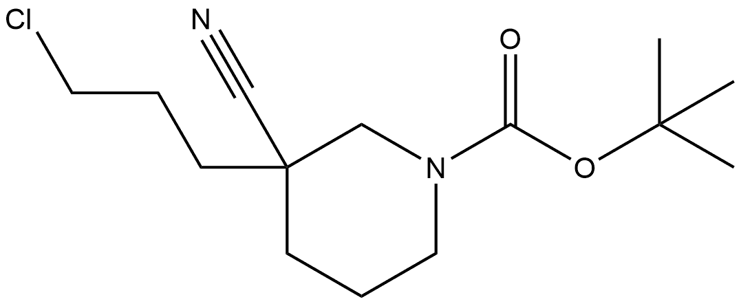 tert-butyl 3-(3-chloropropyl)-3-cyanopiperidine-1-carboxylate Structure