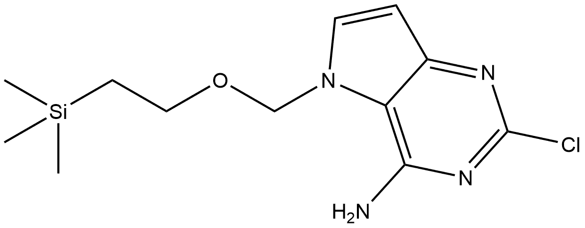 2-chloro-5-((2-(trimethylsilyl)ethoxy)methyl)-5H-pyrrolo[3,2-d]pyrimidin-4-amine Structure