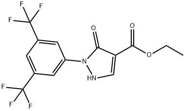 ethyl 2-[3,5-bis(trifluoromethyl)phenyl]-3-oxo-2,3-dihydro-1H-pyrazole-4-carboxylate Structure