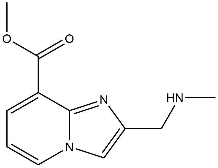 methyl 2-(methylaminomethyl)imidazo[1,2-a]pyridine-8-carboxylate 结构式