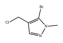 1H-Pyrazole, 5-bromo-4-(chloromethyl)-1-methyl- Struktur