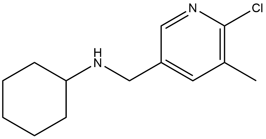 6-Chloro-N-cyclohexyl-5-methyl-3-pyridinemethanamine,1879348-65-8,结构式