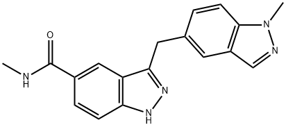 1H-Indazole-5-carboxamide, N-methyl-3-[(1-methyl-1H-indazol-5-yl)methyl]- Structure