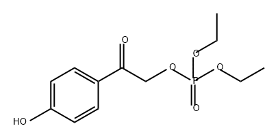 Phosphoric acid, diethyl 2-(4-hydroxyphenyl)-2-oxoethyl ester Structure