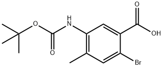 2-溴-5-((叔丁氧羰基)氨基)-4-甲基苯甲酸,1881987-02-5,结构式