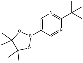 Pyrimidine, 2-(1,1-dimethylethyl)-5-(4,4,5,5-tetramethyl-1,3,2-dioxaborolan-2-yl)- Structure