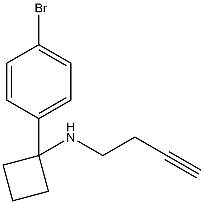 1-(4-Bromophenyl)-N-3-butyn-1-ylcyclobutanamine Structure