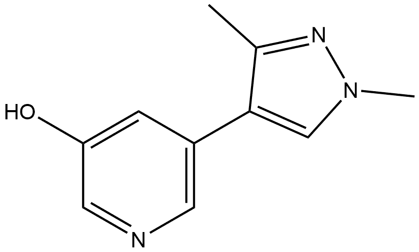5-(1,3-Dimethyl-1H-pyrazol-4-yl)-3-pyridinol,1882300-31-3,结构式