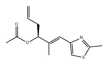 1,5-Hexadien-3-ol, 2-methyl-1-(2-methyl-4-thiazolyl)-, 3-acetate, (1E,3S)- Structure