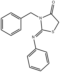 4-Thiazolidinone, 2-(phenylimino)-3-(phenylmethyl)-, (2Z)- 化学構造式