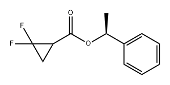 Cyclopropanecarboxylic acid, 2,2-difluoro-, (1S)-1-phenylethyl ester Structure