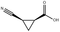 Cyclopropanecarboxylic acid, 2-cyano-, (1S,2R)- Struktur