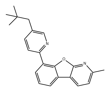 Benzofuro[2,3-b]pyridine, 8-[5-(2,2-dimethylpropyl)-2-pyridinyl]-2-methyl- 化学構造式