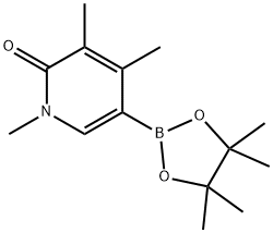 2(1H)-Pyridinone, 1,3,4-trimethyl-5-(4,4,5,5-tetramethyl-1,3,2-dioxaborolan-2-yl)- 化学構造式