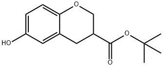 1,1-Dimethylethyl 3,4-dihydro-6-hydroxy-2H-1-benzopyran-3-carboxylate Struktur