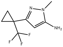 1-methyl-3-[1-(trifluoromethyl)cyclopropyl]-1H-pyr azol-5-amine,1884309-82-3,结构式