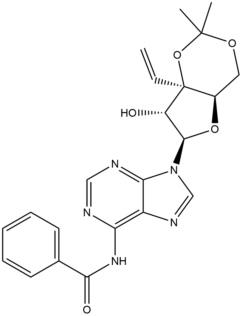 Benzamide, N-[9-[3-C-ethenyl-3,5-O-(1-methylethylidene)-β-D-xylofuranosyl]-9H-purin-6-yl]- Struktur