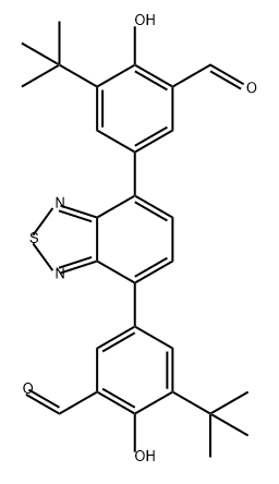 Benzaldehyde, 3,3'-(2,1,3-benzothiadiazole-4,7-diyl)bis[5-(1,1-dimethylethyl)-6-hydroxy-,1885853-75-7,结构式