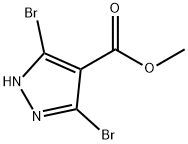 1H-Pyrazole-4-carboxylic acid, 3,5-dibromo-, methyl ester 化学構造式