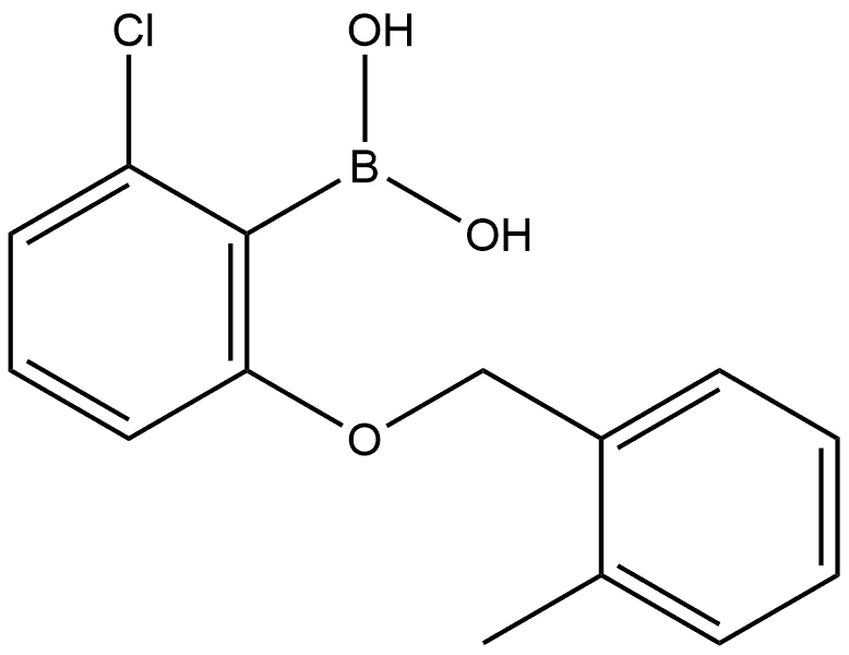 B-[2-Chloro-6-[(2-methylphenyl)methoxy]phenyl]boronic acid 结构式