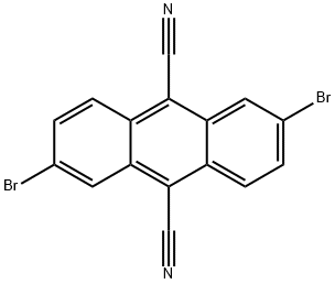 9,10-Anthracenedicarbonitrile, 2,6-dibromo- Struktur