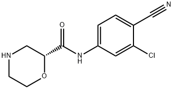 2-Morpholinecarboxamide, N-(3-chloro-4-cyanophenyl)-, (2R)-,1887164-96-6,结构式