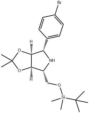 4H-1,3-Dioxolo4,5-cpyrrole, 4-(4-bromophenyl)-6-(1,1-dimethylethyl)dimethylsilyloxymethyltetrahydro-2,2-dimethyl-, (3aS,4S,6R,6aR)-|