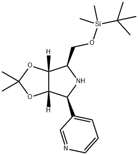 188744-87-8 4H-1,3-Dioxolo4,5-cpyrrole, 4-(1,1-dimethylethyl)dimethylsilyloxymethyltetrahydro-2,2-dimethyl-6-(3-pyridinyl)-, (3aR,4R,6S,6aS)-