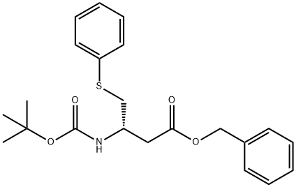 Butanoic acid, 3-[[(1,1-dimethylethoxy)carbonyl]amino]-4-(phenylthio)-, phenylmethyl ester, (3S)- Struktur