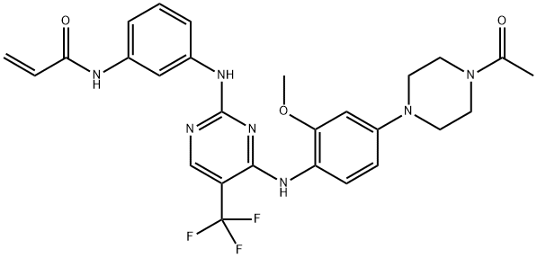 2-Propenamide, N-[3-[[4-[[4-(4-acetyl-1-piperazinyl)-2-methoxyphenyl]amino]-5-(trifluoromethyl)-2-pyrimidinyl]amino]phenyl]- Structure