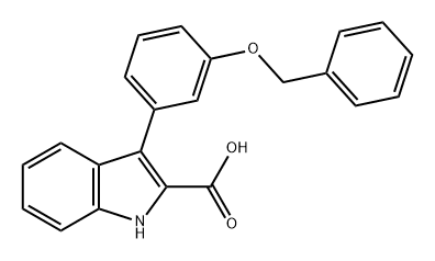 1H-Indole-2-carboxylic acid, 3-[3-(phenylmethoxy)phenyl]-,1888473-12-8,结构式