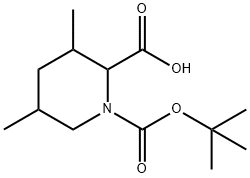 1-[(tert-butoxy)carbonyl]-3,5-dimethylpiperidine-2-carboxylic acid, Mixture of diastereomers Structure