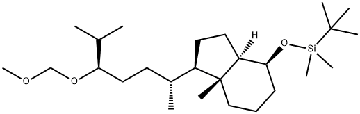 1H-Indene, 4-[[(1,1-dimethylethyl)dimethylsilyl]oxy]octahydro-1-[(1R,4R)-4-(methoxymethoxy)-1,5-dimethylhexyl]-7a-methyl-, (1R,3aR,4S,7aR)- Structure