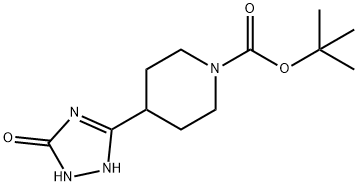 1-Piperidinecarboxylic acid, 4-(2,5-dihydro-5-oxo-1H-1,2,4-triazol-3-yl)-, 1,1-dimethylethyl ester 结构式