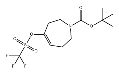 1H-Azepine-1-carboxylic acid, 2,3,6,7-tetrahydro-4-[[(trifluoromethyl)sulfonyl]oxy]-, 1,1-dimethylethyl ester Struktur