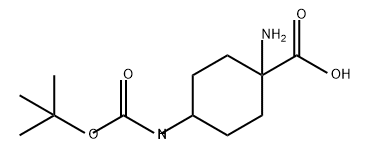 Cyclohexanecarboxylic acid, 1-amino-4-[[(1,1-dimethylethoxy)carbonyl]amino]- Structure