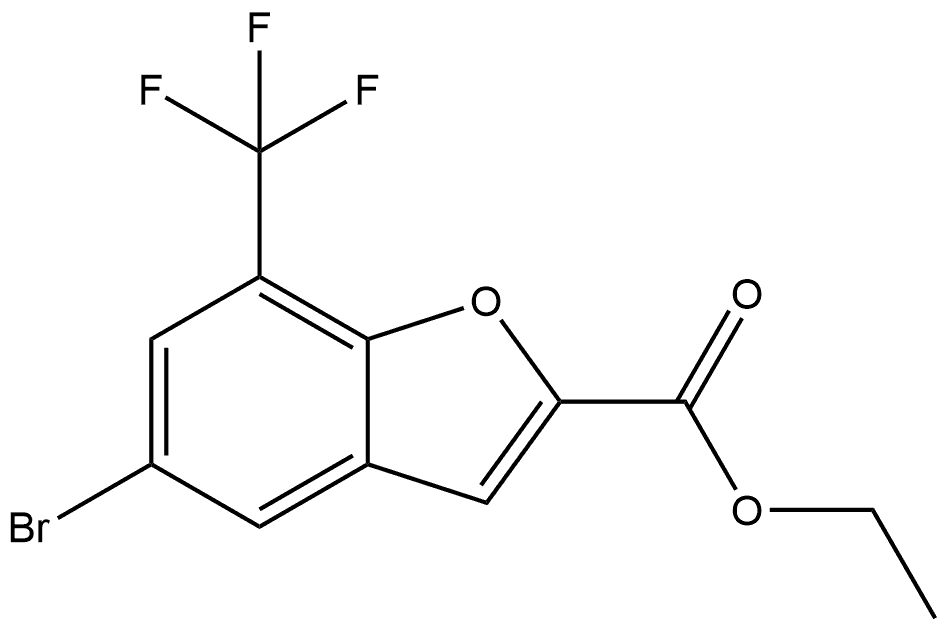 ethyl 5-bromo-7-(trifluoromethyl)benzofuran-2-carboxylate Structure